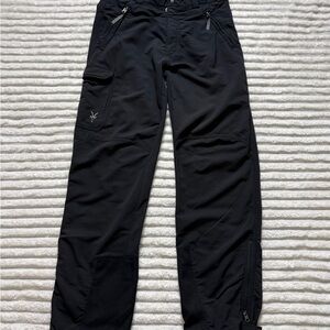 Ibex Men's Black Cargo Pants L Zipper Pockets Zip Straight Leg Solid 32in Inseam